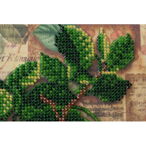 Mini Bead embroidery kit Cherry twig, AM-194 by Abris Art - buy online! ✿ Fast delivery ✿ Factory price ✿ Wholesale and retail ✿ Purchase Sets-mini-for embroidery with beads on canvas