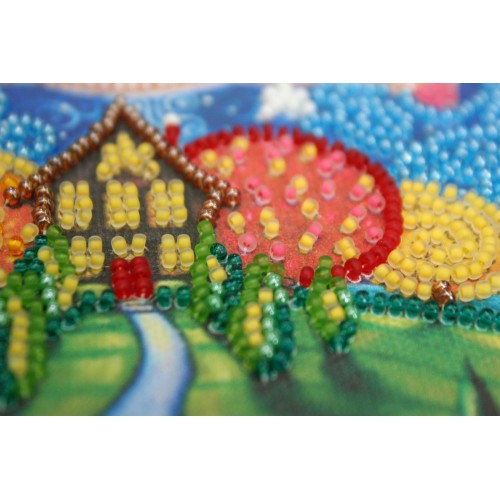 Mini Bead embroidery kit Flying pig, AM-196 by Abris Art - buy online! ✿ Fast delivery ✿ Factory price ✿ Wholesale and retail ✿ Purchase Sets-mini-for embroidery with beads on canvas