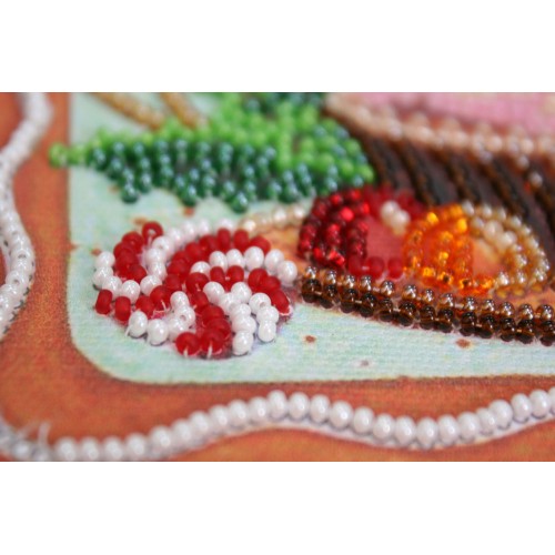 Mini Bead embroidery kit Holiday sweets, AM-198 by Abris Art - buy online! ✿ Fast delivery ✿ Factory price ✿ Wholesale and retail ✿ Purchase Sets-mini-for embroidery with beads on canvas