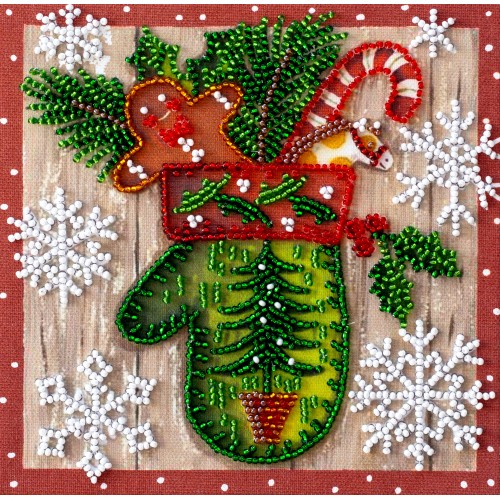 Mini Bead embroidery kit Childrens holiday, AM-200 by Abris Art - buy online! ✿ Fast delivery ✿ Factory price ✿ Wholesale and retail ✿ Purchase Sets-mini-for embroidery with beads on canvas