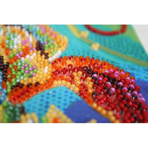 Mini Bead embroidery kit Multicolored iris, AM-203 by Abris Art - buy online! ✿ Fast delivery ✿ Factory price ✿ Wholesale and retail ✿ Purchase Sets-mini-for embroidery with beads on canvas