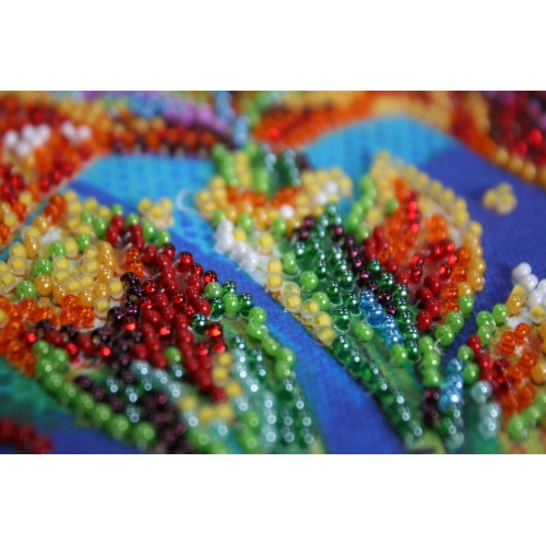 Mini Bead embroidery kit Multicolored iris, AM-203 by Abris Art - buy online! ✿ Fast delivery ✿ Factory price ✿ Wholesale and retail ✿ Purchase Sets-mini-for embroidery with beads on canvas