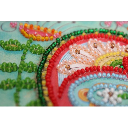 Mini Bead embroidery kit Summer heart, AM-204 by Abris Art - buy online! ✿ Fast delivery ✿ Factory price ✿ Wholesale and retail ✿ Purchase Sets-mini-for embroidery with beads on canvas