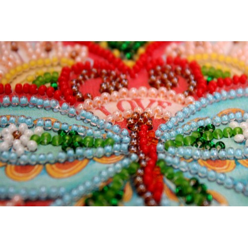 Mini Bead embroidery kit Summer heart, AM-204 by Abris Art - buy online! ✿ Fast delivery ✿ Factory price ✿ Wholesale and retail ✿ Purchase Sets-mini-for embroidery with beads on canvas