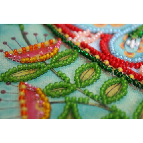 Mini Bead embroidery kit Summer heart, AM-204 by Abris Art - buy online! ✿ Fast delivery ✿ Factory price ✿ Wholesale and retail ✿ Purchase Sets-mini-for embroidery with beads on canvas