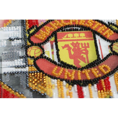 Mini Bead embroidery kit FC Manchester United, AM-207 by Abris Art - buy online! ✿ Fast delivery ✿ Factory price ✿ Wholesale and retail ✿ Purchase Sets-mini-for embroidery with beads on canvas