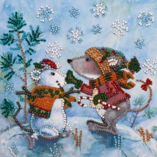 Mini Bead embroidery kit Snow friend