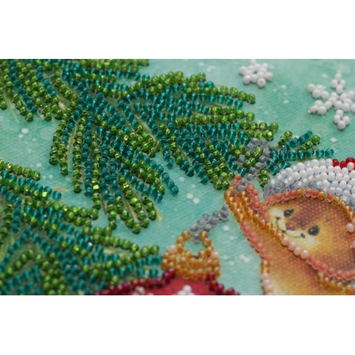Mini Bead embroidery kit Decorating christmas tree, AM-214 by Abris Art - buy online! ✿ Fast delivery ✿ Factory price ✿ Wholesale and retail ✿ Purchase Sets-mini-for embroidery with beads on canvas