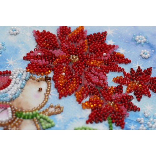 Mini Bead embroidery kit Winter miracle, AM-215 by Abris Art - buy online! ✿ Fast delivery ✿ Factory price ✿ Wholesale and retail ✿ Purchase Sets-mini-for embroidery with beads on canvas
