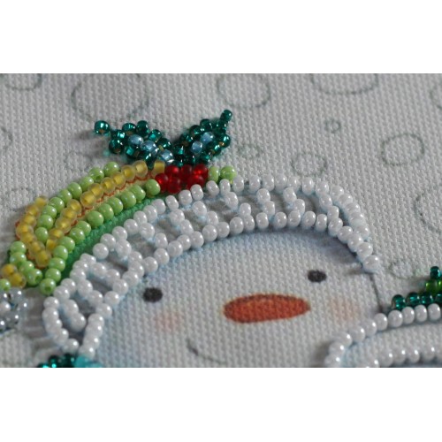 Mini Bead embroidery kit Snow friends, AM-220 by Abris Art - buy online! ✿ Fast delivery ✿ Factory price ✿ Wholesale and retail ✿ Purchase Sets-mini-for embroidery with beads on canvas