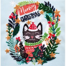 Mini Bead embroidery kit Meow Christmas
