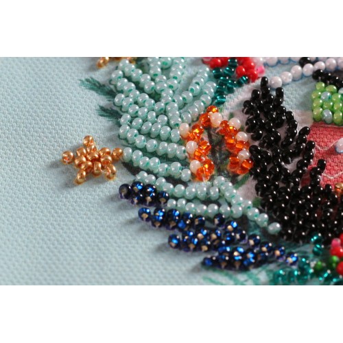 Mini Bead embroidery kit Meow Christmas, AM-224 by Abris Art - buy online! ✿ Fast delivery ✿ Factory price ✿ Wholesale and retail ✿ Purchase Sets-mini-for embroidery with beads on canvas