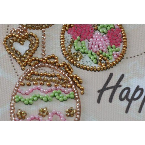 Mini Bead embroidery kit Happy Easter, AM-228 by Abris Art - buy online! ✿ Fast delivery ✿ Factory price ✿ Wholesale and retail ✿ Purchase Sets-mini-for embroidery with beads on canvas
