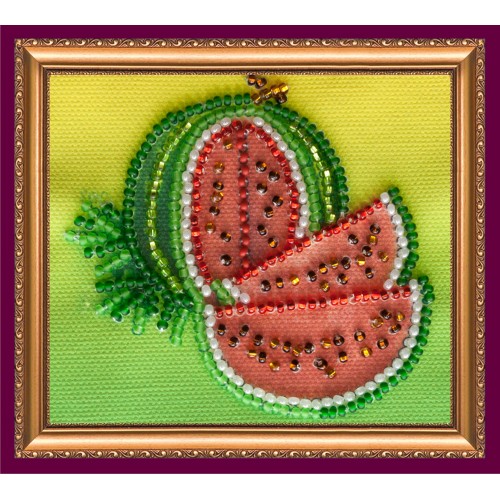 Magnets Bead embroidery kit Watermelon, AMA-005 by Abris Art - buy online! ✿ Fast delivery ✿ Factory price ✿ Wholesale and retail ✿ Purchase Kits for embroidery magnets with beads on canvas