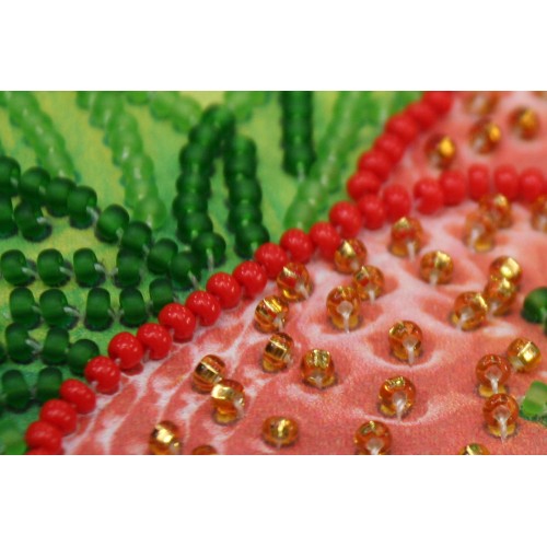 Magnets Bead embroidery kit Strawberry, AMA-006 by Abris Art - buy online! ✿ Fast delivery ✿ Factory price ✿ Wholesale and retail ✿ Purchase Kits for embroidery magnets with beads on canvas