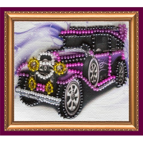Magnets Bead embroidery kit Retro Car, AMA-013 by Abris Art - buy online! ✿ Fast delivery ✿ Factory price ✿ Wholesale and retail ✿ Purchase Kits for embroidery magnets with beads on canvas