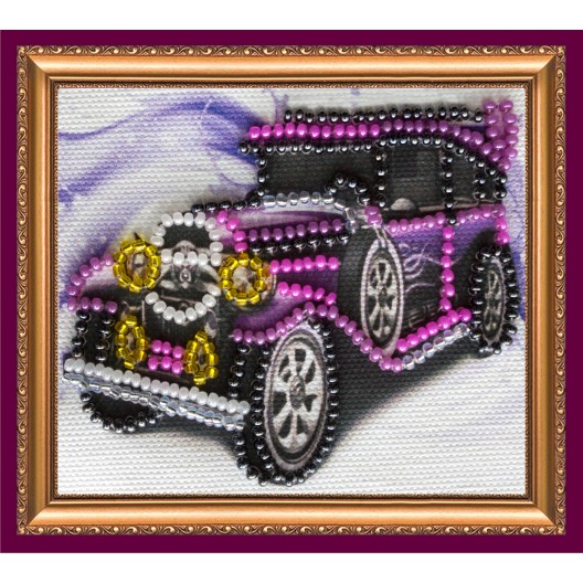 Magnets Bead embroidery kit Retro Car, AMA-013 by Abris Art - buy online! ✿ Fast delivery ✿ Factory price ✿ Wholesale and retail ✿ Purchase Kits for embroidery magnets with beads on canvas