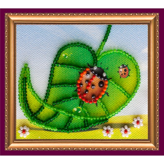 Ladybird, AMA-016 by Abris Art - buy online! ✿ Fast delivery ✿ Factory price ✿ Wholesale and retail ✿ Purchase Kits for embroidery magnets with beads on canvas