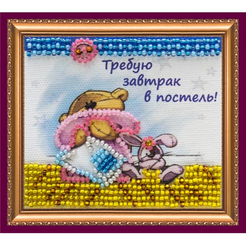 Magnets Bead embroidery kit Breakfast in abed, AMA-021 by Abris Art - buy online! ✿ Fast delivery ✿ Factory price ✿ Wholesale and retail ✿ Purchase Kits for embroidery magnets with beads on canvas