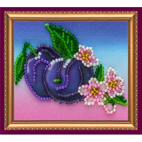 Plums, AMA-026 by Abris Art - buy online! ✿ Fast delivery ✿ Factory price ✿ Wholesale and retail ✿ Purchase Kits for embroidery magnets with beads on canvas