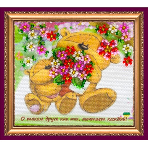 Magnets Bead embroidery kit Friends, AMA-031 by Abris Art - buy online! ✿ Fast delivery ✿ Factory price ✿ Wholesale and retail ✿ Purchase Kits for embroidery magnets with beads on canvas