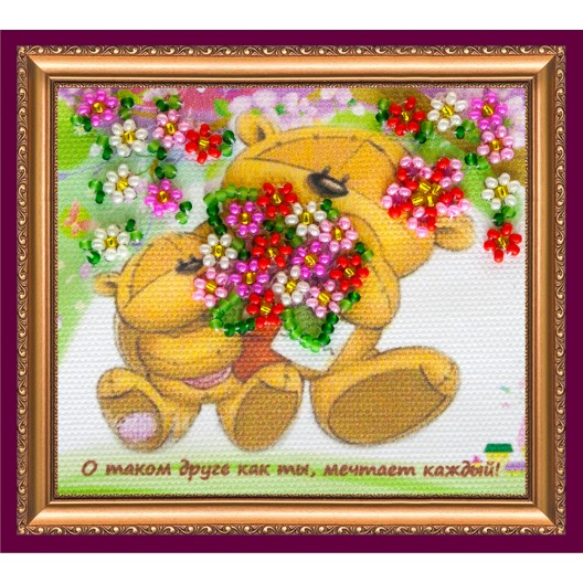 Magnets Bead embroidery kit Friends, AMA-031 by Abris Art - buy online! ✿ Fast delivery ✿ Factory price ✿ Wholesale and retail ✿ Purchase Kits for embroidery magnets with beads on canvas