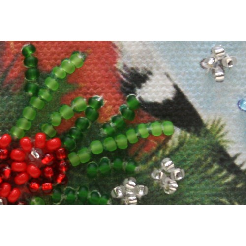 Magnets Bead embroidery kit Bullfinch, AMA-032 by Abris Art - buy online! ✿ Fast delivery ✿ Factory price ✿ Wholesale and retail ✿ Purchase Kits for embroidery magnets with beads on canvas