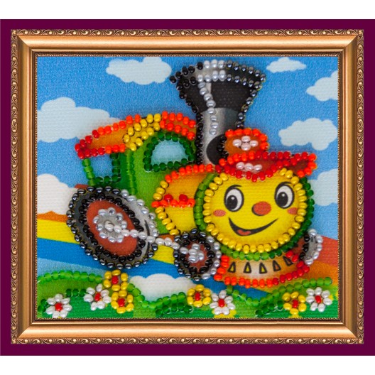 Magnets Bead embroidery kit Train, AMA-037 by Abris Art - buy online! ✿ Fast delivery ✿ Factory price ✿ Wholesale and retail ✿ Purchase Kits for embroidery magnets with beads on canvas