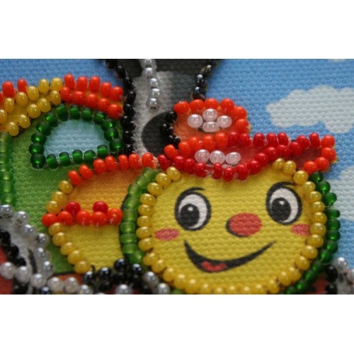 Magnets Bead embroidery kit Train, AMA-037 by Abris Art - buy online! ✿ Fast delivery ✿ Factory price ✿ Wholesale and retail ✿ Purchase Kits for embroidery magnets with beads on canvas
