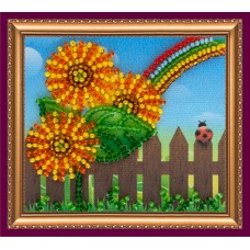Magnets Bead embroidery kit Sunflowers and Rainbow