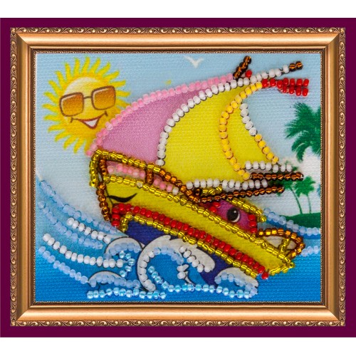 Ship, AMA-040 by Abris Art - buy online! ✿ Fast delivery ✿ Factory price ✿ Wholesale and retail ✿ Purchase Kits for embroidery magnets with beads on canvas