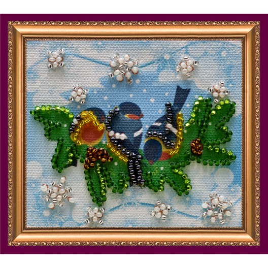 Magnets Bead embroidery kit On the twig – 1, AMA-044 by Abris Art - buy online! ✿ Fast delivery ✿ Factory price ✿ Wholesale and retail ✿ Purchase Kits for embroidery magnets with beads on canvas