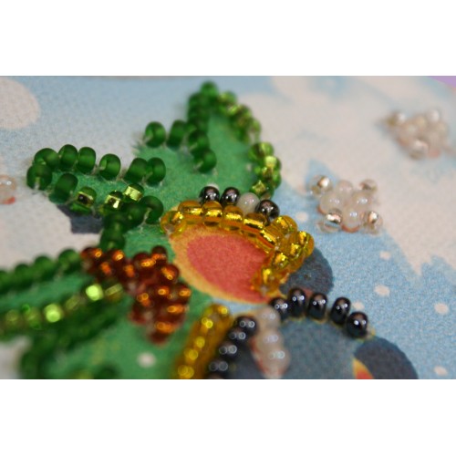 Magnets Bead embroidery kit On the twig – 1, AMA-044 by Abris Art - buy online! ✿ Fast delivery ✿ Factory price ✿ Wholesale and retail ✿ Purchase Kits for embroidery magnets with beads on canvas