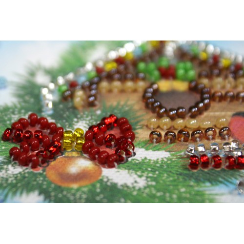 Magnets Bead embroidery kit Happy New Year – 2, AMA-051 by Abris Art - buy online! ✿ Fast delivery ✿ Factory price ✿ Wholesale and retail ✿ Purchase Kits for embroidery magnets with beads on canvas