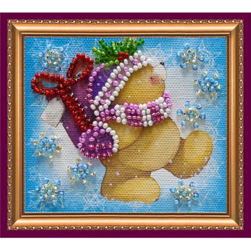 Magnets Bead embroidery kit Happy New Year – 3, AMA-052 by Abris Art - buy online! ✿ Fast delivery ✿ Factory price ✿ Wholesale and retail ✿ Purchase Kits for embroidery magnets with beads on canvas