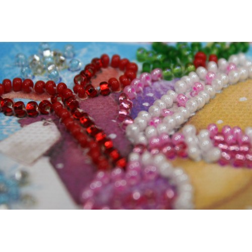 Magnets Bead embroidery kit Happy New Year – 3, AMA-052 by Abris Art - buy online! ✿ Fast delivery ✿ Factory price ✿ Wholesale and retail ✿ Purchase Kits for embroidery magnets with beads on canvas