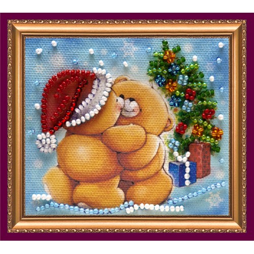 Magnets Bead embroidery kit Happy New Year – 7, AMA-056 by Abris Art - buy online! ✿ Fast delivery ✿ Factory price ✿ Wholesale and retail ✿ Purchase Kits for embroidery magnets with beads on canvas