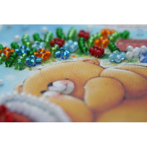 Magnets Bead embroidery kit Happy New Year – 7, AMA-056 by Abris Art - buy online! ✿ Fast delivery ✿ Factory price ✿ Wholesale and retail ✿ Purchase Kits for embroidery magnets with beads on canvas