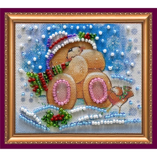 Magnets Bead embroidery kit Happy New Year – 8, AMA-057 by Abris Art - buy online! ✿ Fast delivery ✿ Factory price ✿ Wholesale and retail ✿ Purchase Kits for embroidery magnets with beads on canvas