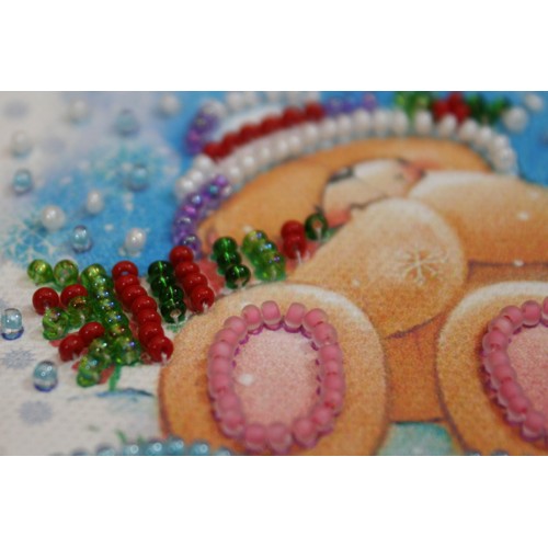 Magnets Bead embroidery kit Happy New Year – 8, AMA-057 by Abris Art - buy online! ✿ Fast delivery ✿ Factory price ✿ Wholesale and retail ✿ Purchase Kits for embroidery magnets with beads on canvas