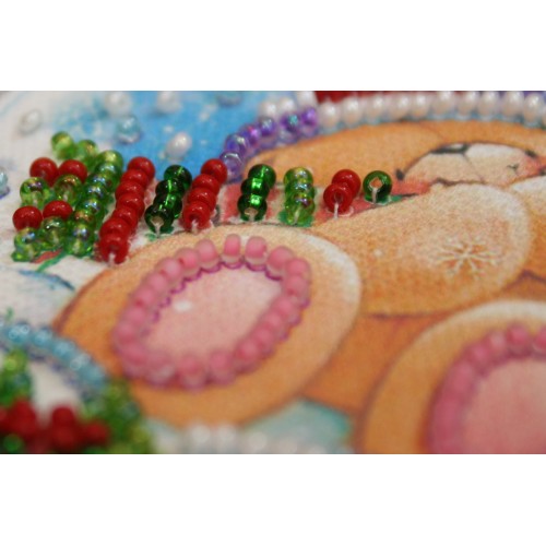 Magnets Bead embroidery kit Happy New Year – 8, AMA-057 by Abris Art - buy online! ✿ Fast delivery ✿ Factory price ✿ Wholesale and retail ✿ Purchase Kits for embroidery magnets with beads on canvas