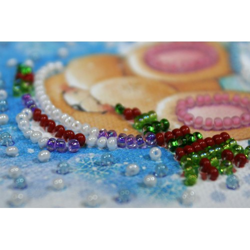 Magnets Bead embroidery kit Happy New Year – 8, AMA-057 by Abris Art - buy online! ✿ Fast delivery ✿ Factory price ✿ Wholesale and retail ✿ Purchase Kits for embroidery magnets with beads on canvas