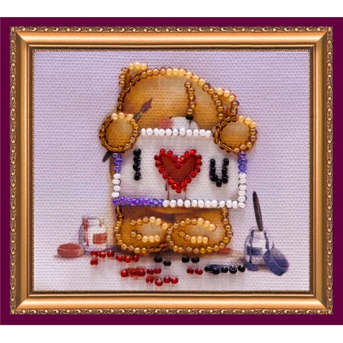 Magnets Bead embroidery kit Happy Valentines Day – 1, AMA-058 by Abris Art - buy online! ✿ Fast delivery ✿ Factory price ✿ Wholesale and retail ✿ Purchase Kits for embroidery magnets with beads on canvas