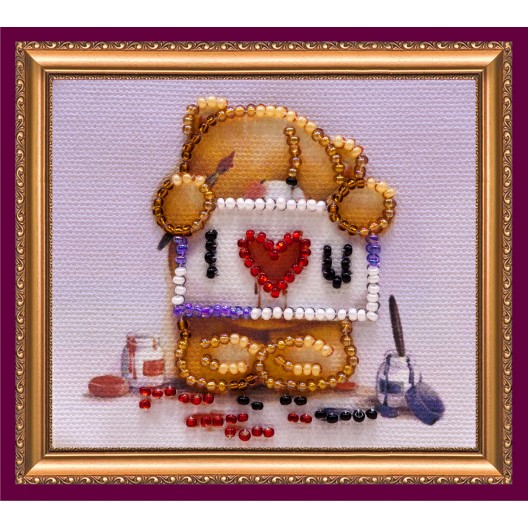 Magnets Bead embroidery kit Happy Valentines Day – 1, AMA-058 by Abris Art - buy online! ✿ Fast delivery ✿ Factory price ✿ Wholesale and retail ✿ Purchase Kits for embroidery magnets with beads on canvas