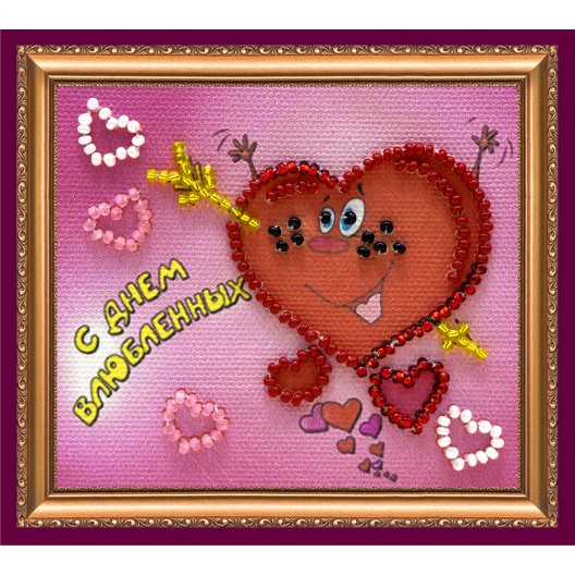 Magnets Bead embroidery kit Happy Valentines Day – 2, AMA-059 by Abris Art - buy online! ✿ Fast delivery ✿ Factory price ✿ Wholesale and retail ✿ Purchase Kits for embroidery magnets with beads on canvas