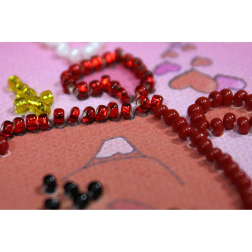 Magnets Bead embroidery kit Happy Valentines Day – 2, AMA-059 by Abris Art - buy online! ✿ Fast delivery ✿ Factory price ✿ Wholesale and retail ✿ Purchase Kits for embroidery magnets with beads on canvas