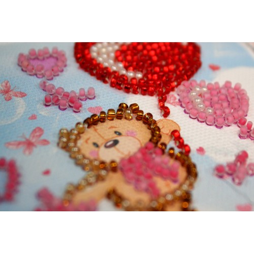 Magnets Bead embroidery kit Air kiss, AMA-061 by Abris Art - buy online! ✿ Fast delivery ✿ Factory price ✿ Wholesale and retail ✿ Purchase Kits for embroidery magnets with beads on canvas