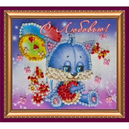 Magnets Bead embroidery kit Rabbits love, AMA-063 by Abris Art - buy online! ✿ Fast delivery ✿ Factory price ✿ Wholesale and retail ✿ Purchase Kits for embroidery magnets with beads on canvas