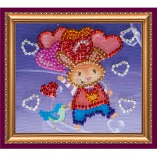 Magnets Bead embroidery kit Enamored rabbit
