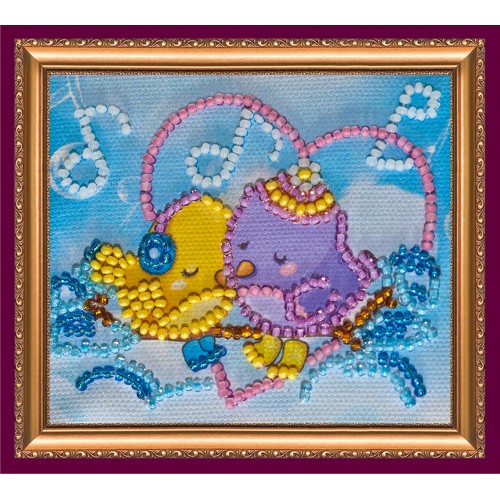 Magnets Bead embroidery kit Music of love, AMA-066 by Abris Art - buy online! ✿ Fast delivery ✿ Factory price ✿ Wholesale and retail ✿ Purchase Kits for embroidery magnets with beads on canvas